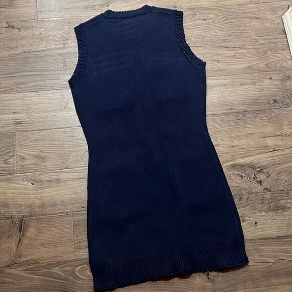 Reformation Catalina Mini Cotton mini Navy Blue knit dress, SIZE S - Picture 7 of 7